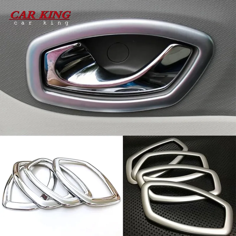 

ABS Chrome Car inner door Bowl protector frame Cover Trim 4pcs Fit For Renault Captur 2013 2014 2015 2016 2017 2018 Accessories