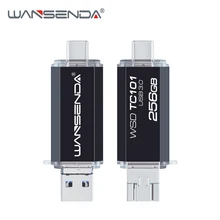 WANSENDA USB флеш-накопитель 3 в 1 USB3.0& type-C& Micro USB флешка OTG флеш-накопитель 32 Гб 64 Гб 128 ГБ 256 Гб флешки для Android/PC