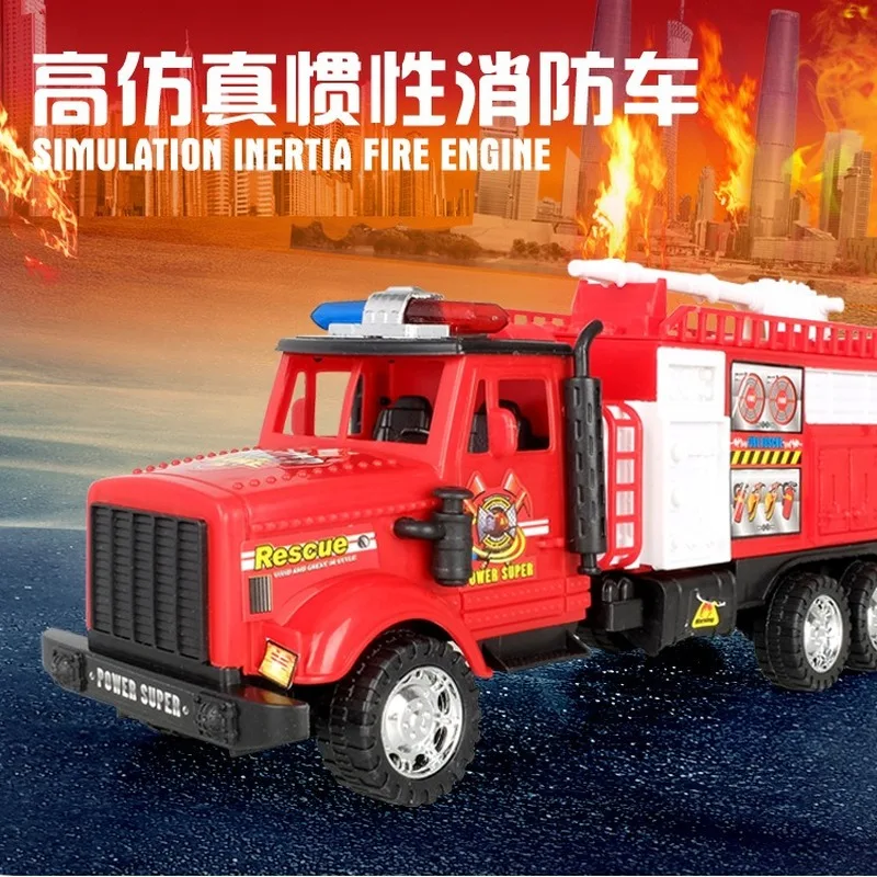 

Large Cartoon Inertia Fire Truck Simulation Toy Car Children's Model Toy