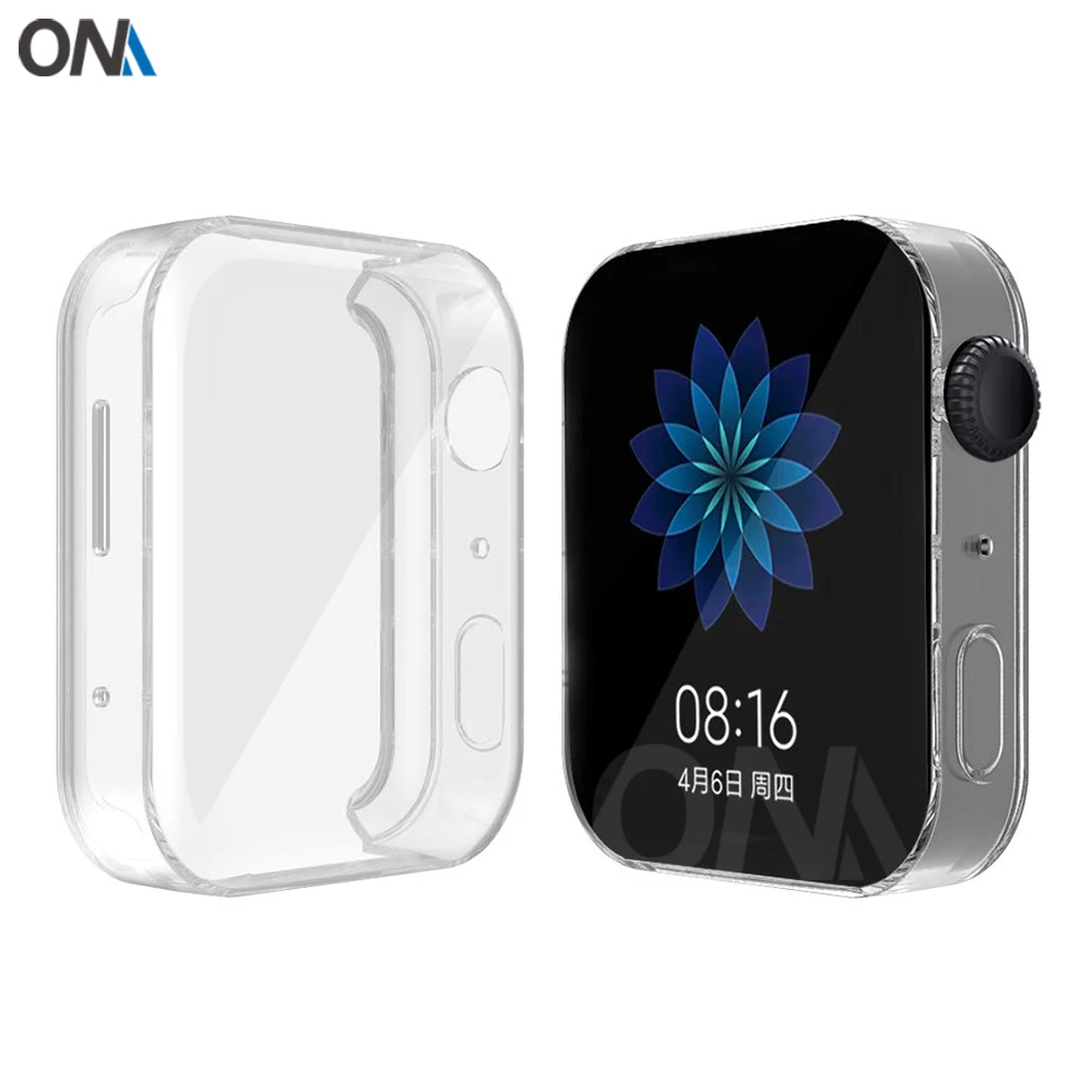 Защитный чехол для экрана Xiaomi Mi Watch прозрачный мягкий ТПУ сплошной защитный