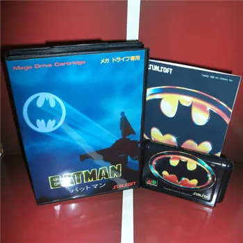 

Batman Japan Cover with Box and Manual for MD MegaDrive Genesis Video Game Console 16 bit MD card
