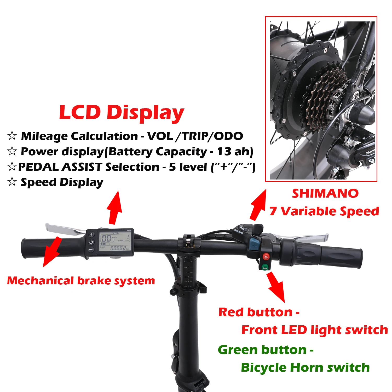 48V 500W электрический пляжный велосипед 4,0 Fat Tire Мужской горный велосипед Снежный велосипед 26 дюймов Электрический велосипед