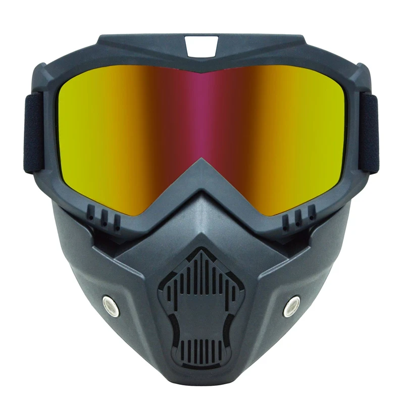 Новое поступление самые популярные съемные модульные маски очки и рот фильтр для мотоциклетного шлема очки маска