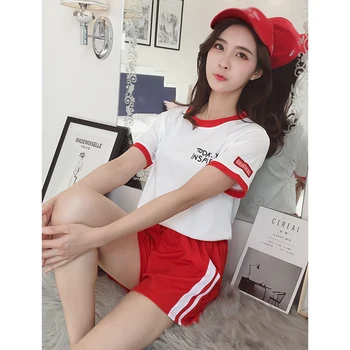 

Student Causal Outdoor suit summer new Korean version of the refreshing short-sleeved T-shirt sports shorts two-piece