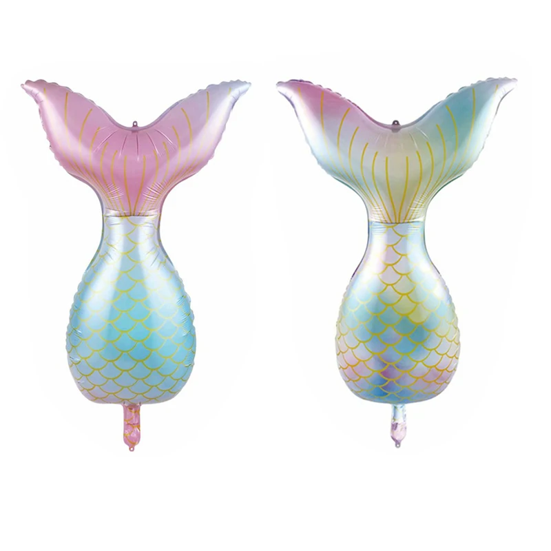 

2019 New 53x88cm Aliuminium Foil Helium Mermaid Tail Balloon For Birthday Party Decorations Kids The Little Mermaid Ariel Party
