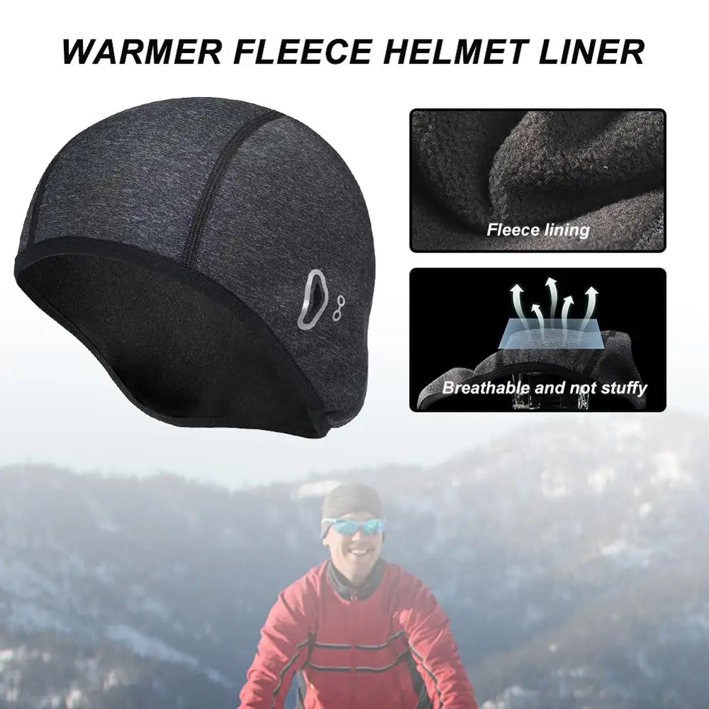 

Warm Helmet Liner Winter Skull Cap Cycle Hat Thermal Running Beanie with Ear Covers Winter Bicycle Mountain Road Bike Equipment