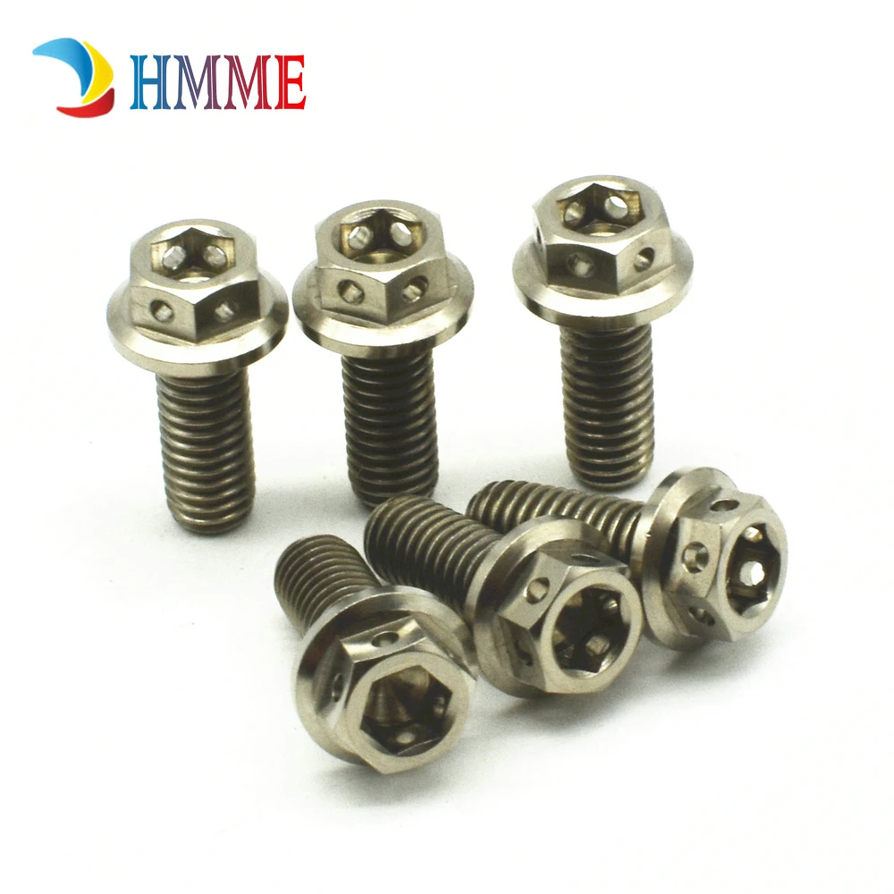Titanium bolts M6X15mm flange head allen head Titanium color  (2)