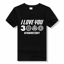 

I Love You 3000 Times Thanks Tony Stark Men T Shirt Summer New Style Tops T-shirt For Fans Cotton Short Sleeve Unisex Tee Shirt
