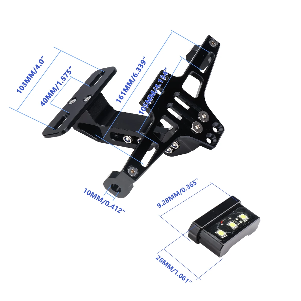 Price KEMiMOTO Motorcycle Fender Eliminator Adjustable License Plate Holder Bracket LED For HONDA CBR 125R For KTM 390 690 duke