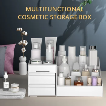 

Large Capacity Cosmetic Storage Box Desktop cosmetics skin care products jewelry makeup Sundries Storage Box Home Organizer