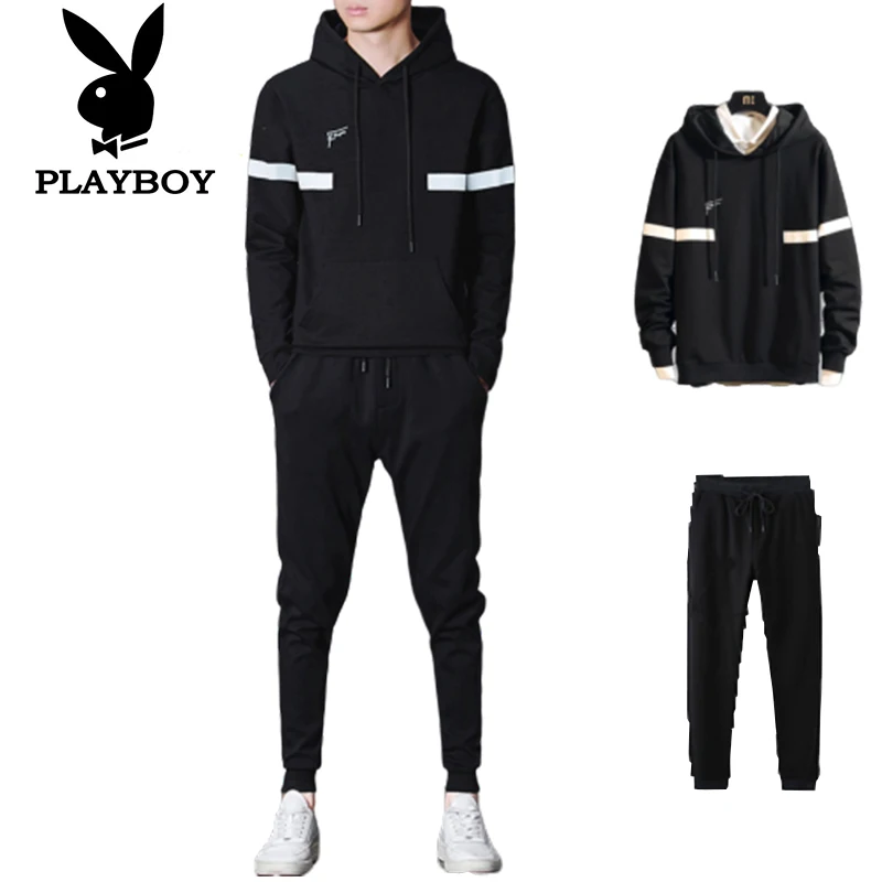 Playboy модный мужской тонкий дышащий удобный свитер с капюшоном Спортивная одежда