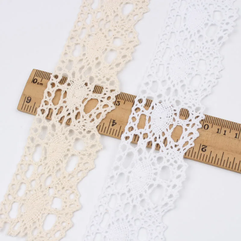 Description Picture 4 of item5yards/lot 4cm Hollow Beige Cotton Lace Trims Dress Sweater Clothes Edge Embellishment DIY Patchwork Handmade Sewing Craft