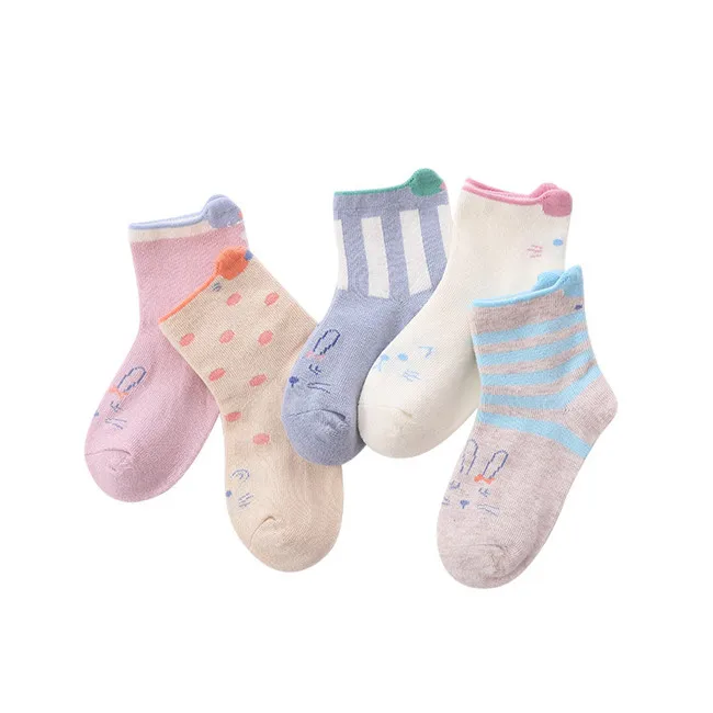 5 пар/лот, Детские хлопковые носки Kawaii на осень и зиму, модные теплые спортивные носки с мультипликационным принтом для мальчиков и девочек, подарки для детей, CN - Цвет: A1005