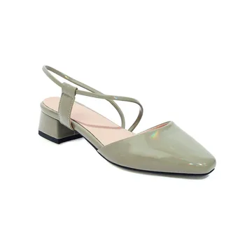 

Big Size Simple sandals with square head high heels sandals women shoes woman summer ladies