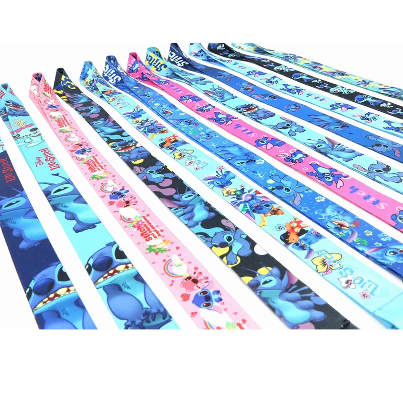 Милые аниме Мультяшные Lilo& Stitch lanyards работы id значок кнопочный телефон держатель шеи висячая веревка шнурок для ключей ремни Прямая