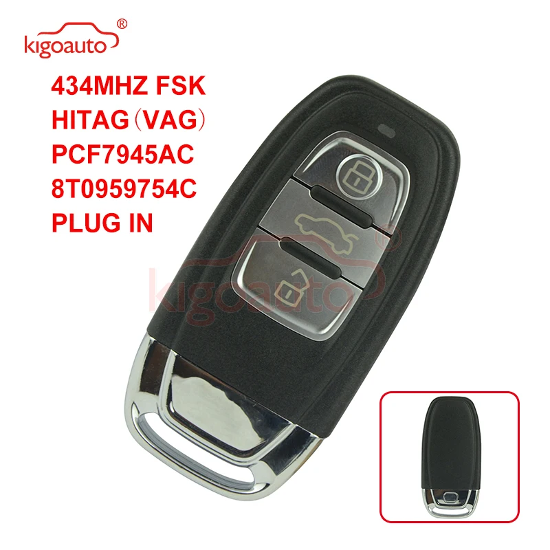 

Kigoauto 8T0959754C auto key 3button 434Mhz smart key for Audi A4