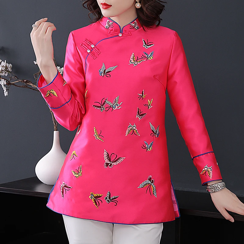 2021 Китайский традиционный Топ вышивка Тан костюм женские куртки Китай mujer cheongsam
