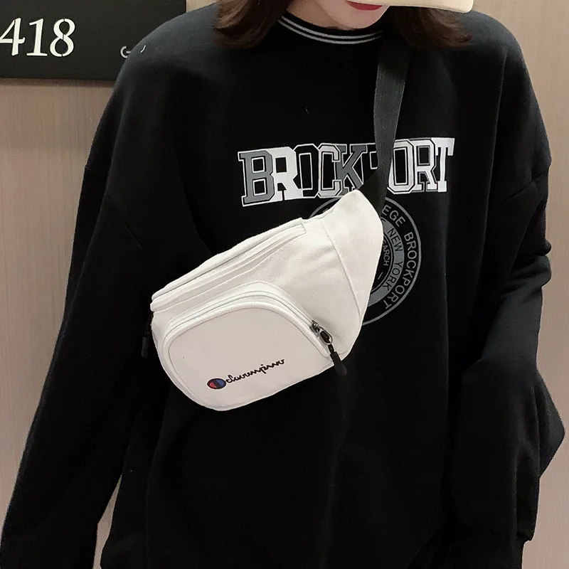 

Online Celebrity Bag WOMEN'S Bag 2019 New Style Fashion Shoulder Chest Pack Students INS Versatile Street Canvas Waist Pack Fash