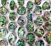 Wholesale Bulk lots 30pcs Huge Shapes Mix Silver-Plated Colorful Shell Ring Exaggerative Big Stone Rings Fashion Jewelry 3
