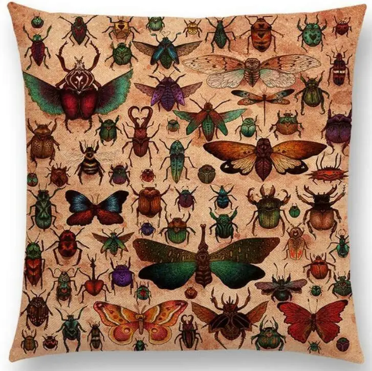 Hglegywowl Animal Cushion Case Waist Cover Home Soft Room Gifts Single Sides Printing Cotton Linen Pillow Pillowcase | Дом и сад