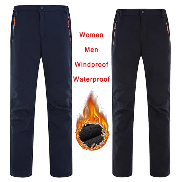 US $31.23 Women Men Fishing Skiing Pants Ski Snowboard Outdoor Hiking Skiing Trousers Ladies Waterproof Warm 