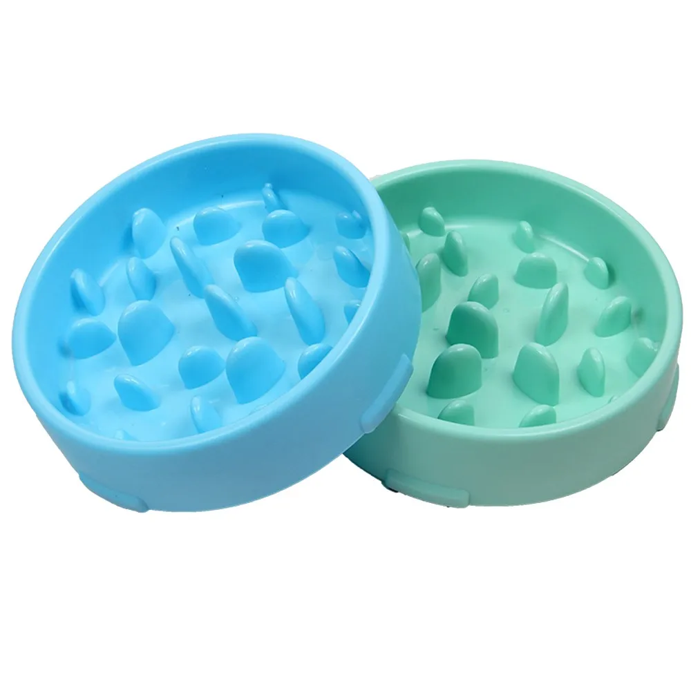 

Anti-Gulping Food Plate Dog Slow Food Bowl Plastic Anti Choking Puppy Cat Eating Dish Bowl Slow Feeder Non-toxic Pet Dog Bowl