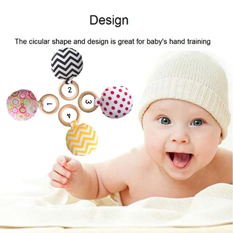 Портативный для новорожденных Детское Зубное кольцо жевательные Прорезыватель для зубов ручной безопасная, из дерева натуральное кольцо молочных зубах упражняющая игрушка в подарок