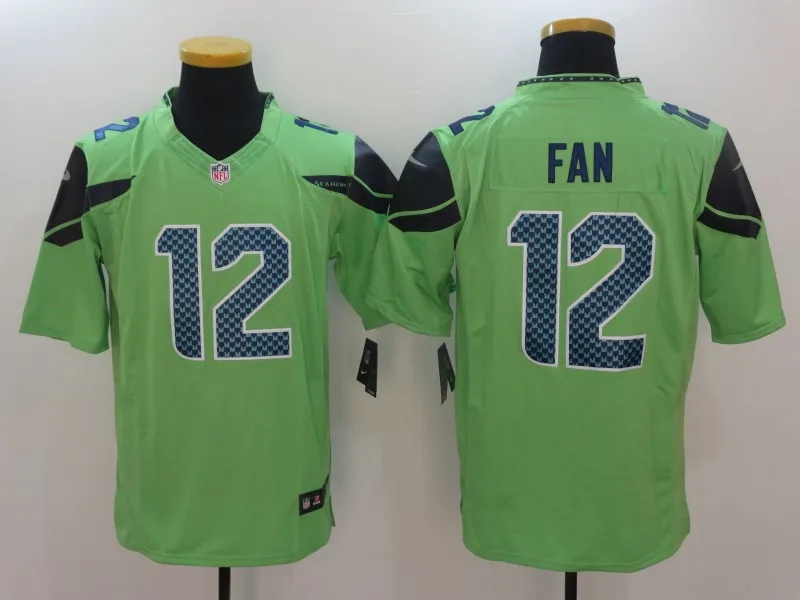 Зеленый Мужские футбольные майки Seattle Shaquem Griffin Russell Wilson Bobby Wagner Doug Baldwin - Цвет: Зеленый