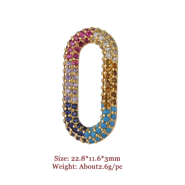 High Quality Pave Micro- Zircon Closed Circle Clasps DIY Jewelry Making Supplies Necklace Pendants Accessories Rainbow