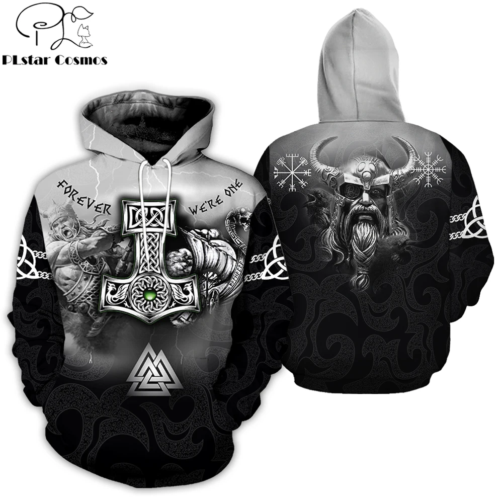PLstar Cosmos 2019 New Fashion Men hoodies 3D All Over Printed Tattoo Viking Odin Hoodie Apparel Un
