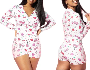 

Women Clothes Bodysuit Women Floral Long Sleeve Bodycon Bandage Jumpsuit Bodysuit Romper Casual Leotard Tops Nightwear Homewear