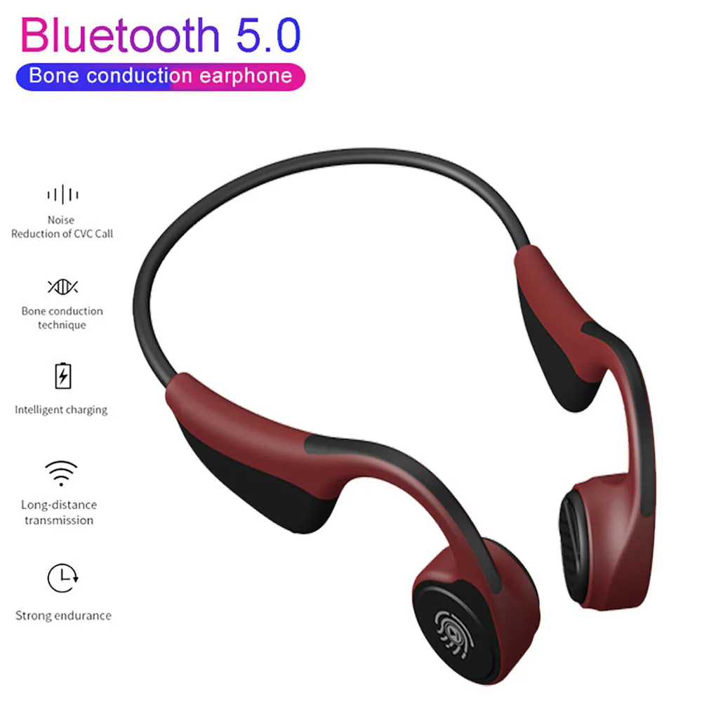 

V9 Wireless Bluetooth 5.0 Headphones Bone Conduction Earphone Outdoor Sport Headset with Microphone Headsets PK Z8 Headset