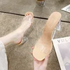 Transparent High Heels Women Square Toe Sandals Summer Shoes Woman Clear High Pumps Wedding Jelly Buty Damskie Heels Slippers ► Photo 2/6