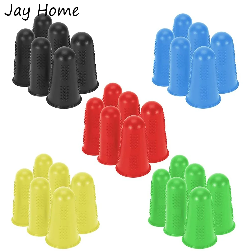 

5/15PCS Silicone Finger Protectors Cover Finger Cover Caps Embroidery Sewing Thimble DIY Needlework Quilting Tools Random Color