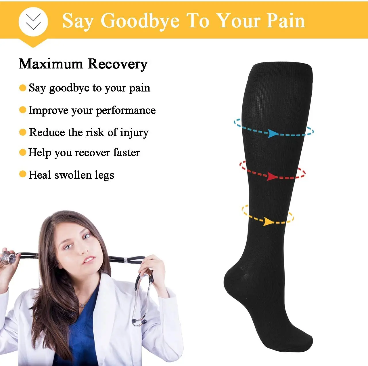 Compression Stockings Men Women Hiking Running Socks 20-30 MmHg Flight Pregnancy Swollen Varicose Veins Marathon Sports Socks sports socks compression socks fitness sports socks sport socks