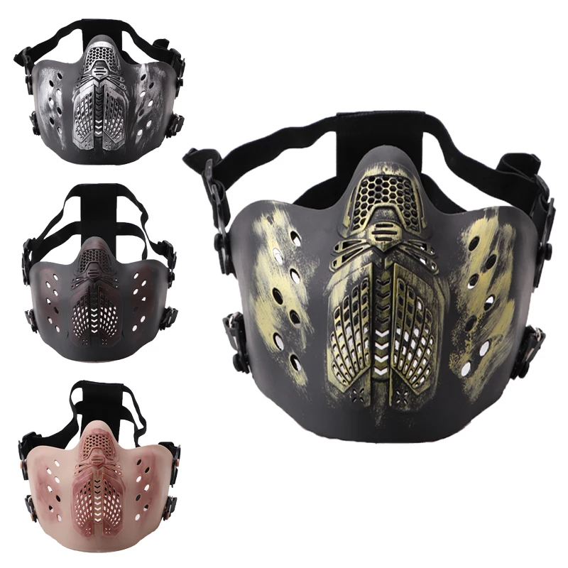 Outdoor Tactical Field Airsoft Camouflage Mask Cycling Dust-proof Face Mask CS Paintball Shooting War Game protection Masks tactical paintball half face mask breathable steel mesh military airsoft combat protection mask hunting shooting cs face masks