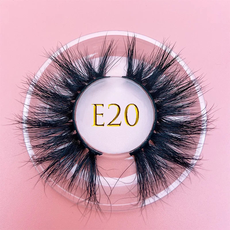 25mm E06 MIKIWI 100% handmade natural  thick  Eye lashes wispy makeup extention tools 3D mink hair volume soft false  eyelashes