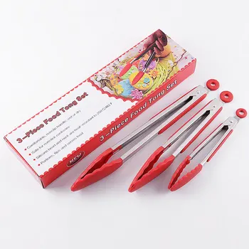 

Kitchen Tongs Tools Stainless Steel Silicone Non Slip Cooking Tongs Kitchen Tongs Clamp BBQ Salad Tools Kitchen Accessories