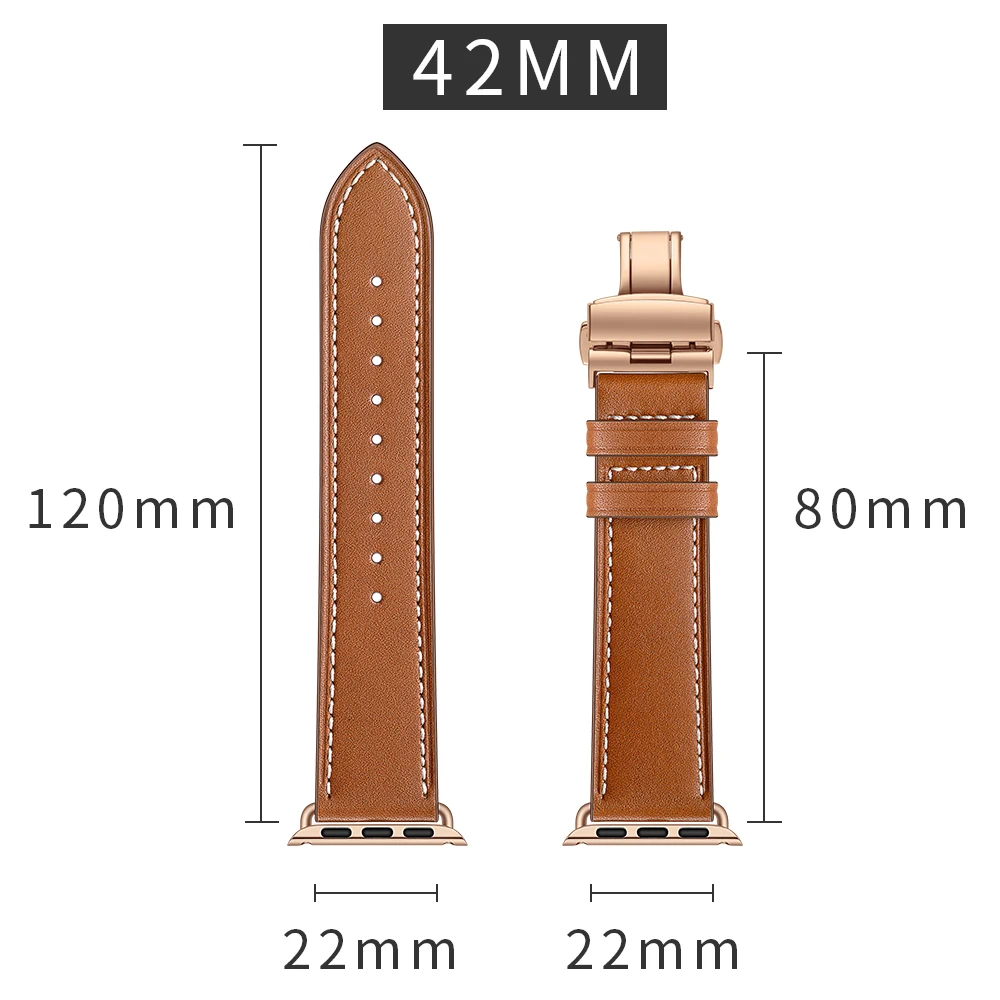 Кожаный ремешок для apple watch band 44 мм 40 мм, 42 мм, 38 мм, версия наручных часов iwatch apple watch 5/4/3/2/1 браслет Rosegold бабочка туфли с ремешком и пряжкой