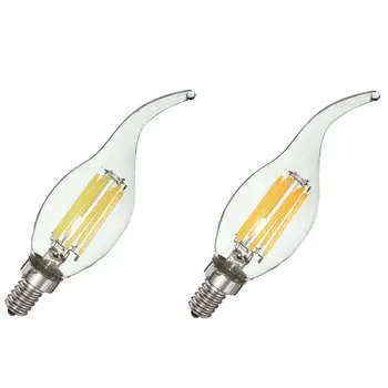 

Dimmable E12 6W COB Candle Flame Filament LED Light Bulb Lamp 12.5*3.5cm