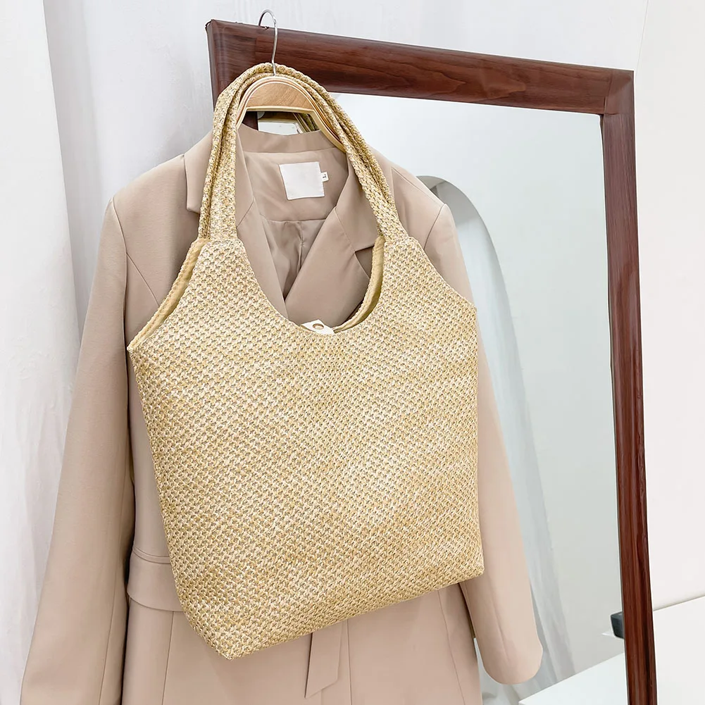 2021 Summer Straw Bags For Women Handmade Beach Bags Raffia Rattan Woven Handbags Female Vacation Large Capacity Tote Bags