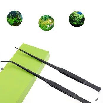 

25cm Stainless Steel Fish Tank Tweezers Long Handle Bend Head Universal Aquarium Water Grass Tweezer TB Sale