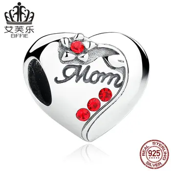 

Heart-shaped mom Diy accessories 925 silver original spacer beads natural stone for jewelry making Fit pandora charm bracelet