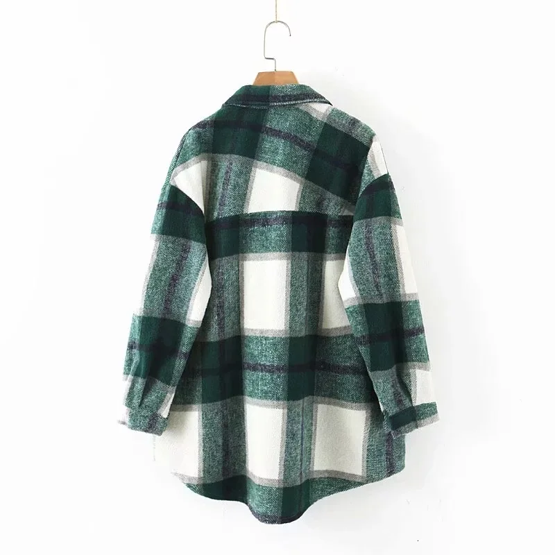 discounted  2019 Autumn Winter Plaid Oversize Jackets Loose Causal Checker Streetwear Coat