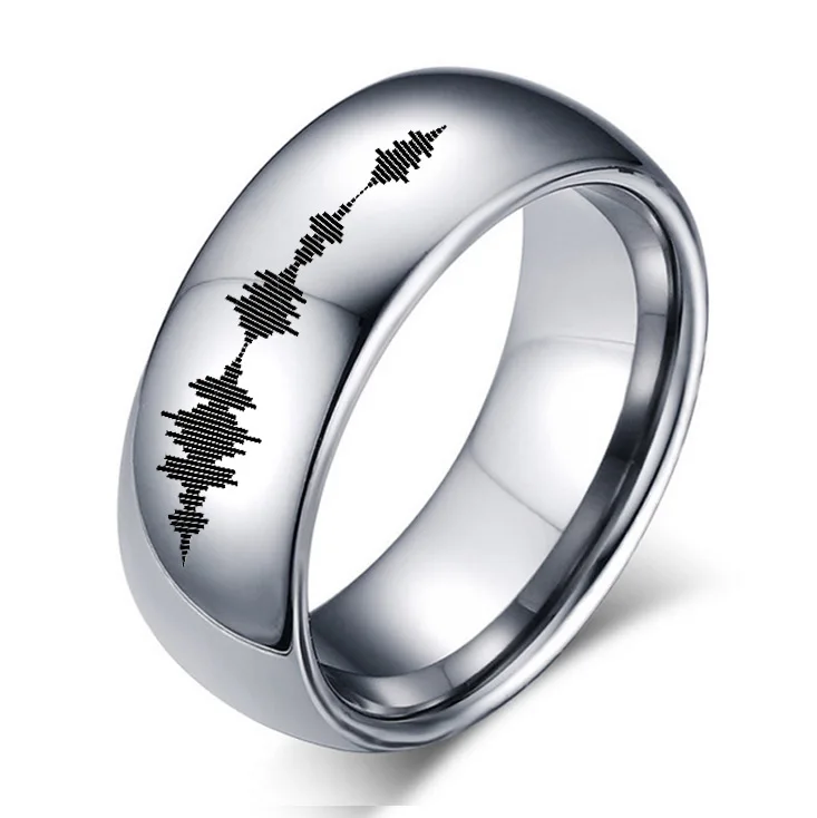 

2019 New Arrival 8mm Soundwave Ring Lover Soundwave Titanium Steel Ring Rings Accessories Gift Lovers Ring Jewelry