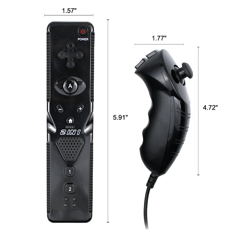 2 In 1 For Nintend Wii  ÷    е Ʈѷ Wii Nunchuck    ̽ƽ е