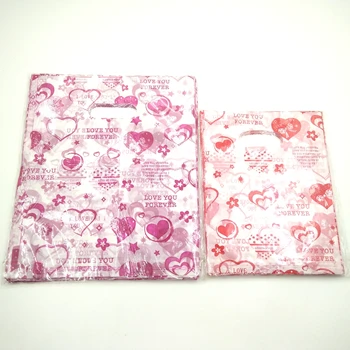 

100pcs/lot 15*20cm Promotions Sweet heart Gift Bags Plastic Boutique Pouches Shopping Gift Package Bag 152010