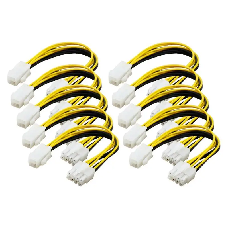 5pcs 10pcs 4 Pin 4Pin to 8 pin 8Pin Motherboard Power Supply Adapter Converter Cable For Bitcoin Miner Antminer Mining