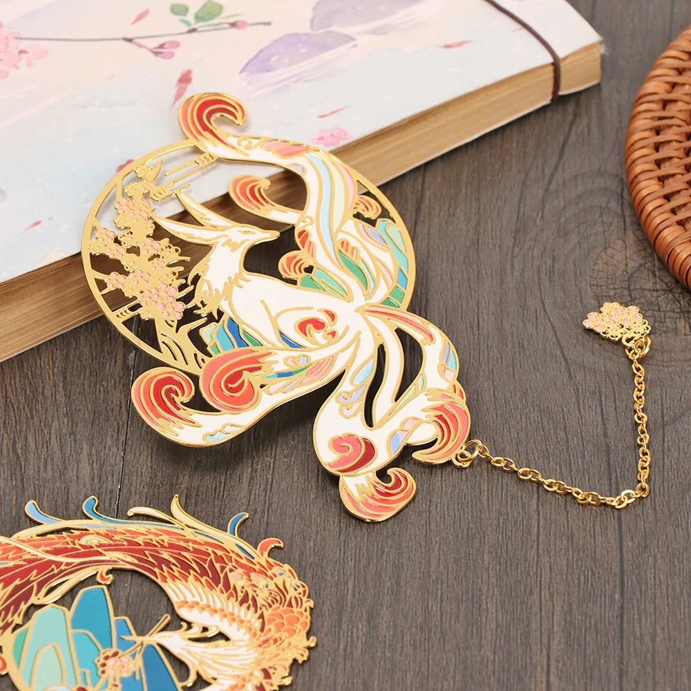 Metal Bookmark Chinese Style Brass Bookmark Tassel Pendant Retro Book Clip Student Gift
