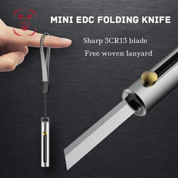

Portable mini folding knife camp survival letter opener self-defense outdoor tool with lanyard telescopic EDC knife custom